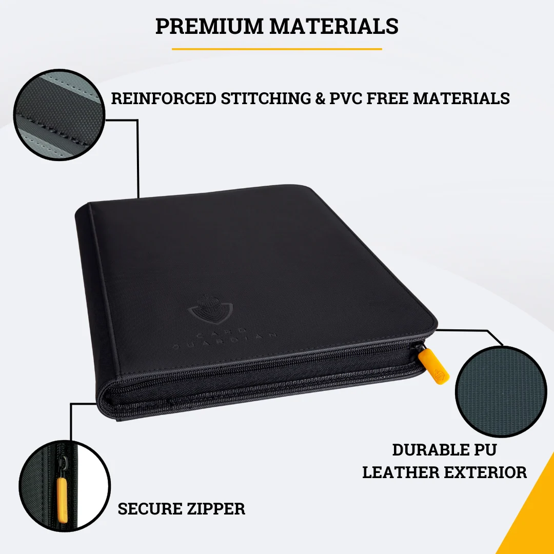 Card Guardian 9 Pocket Premium Binder with Zipper for 360 Cards