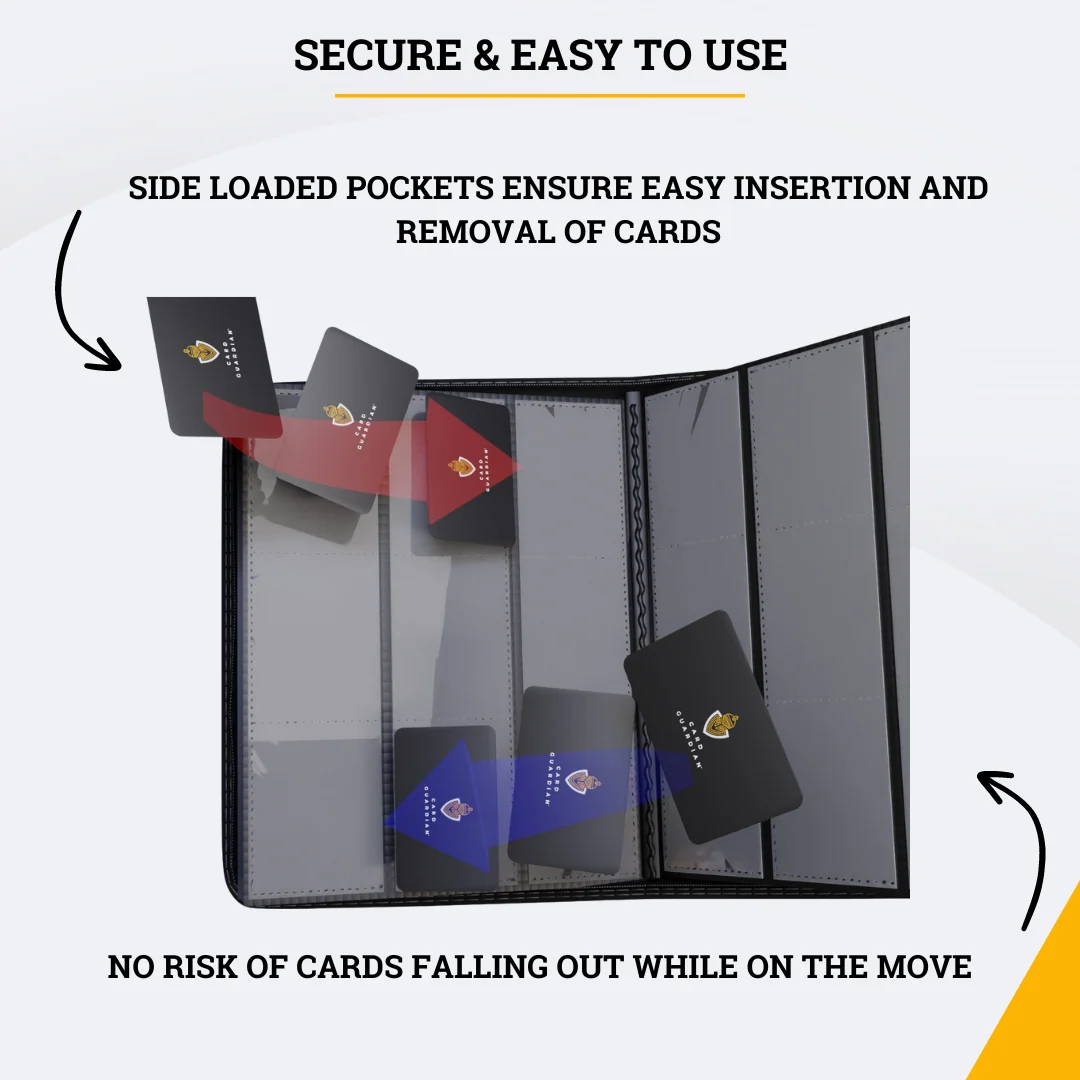 Card Guardian 9 Pocket Premium Binder with Zipper for 360 Cards